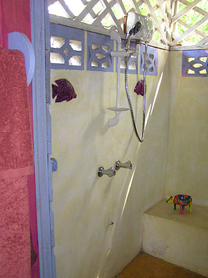 2 Bedroom Cottage - Bananas Garden 2 Bedroom Cottage shower Negril Jamaica Resorts and Hotels