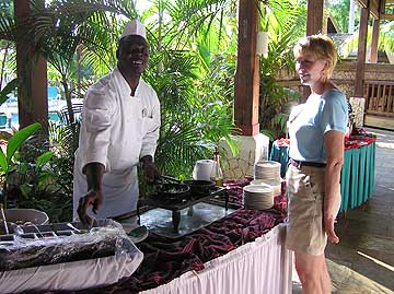 Dining - Sunset At The Palms Omelette Station, Negril Jamaica Resorts and Hotels