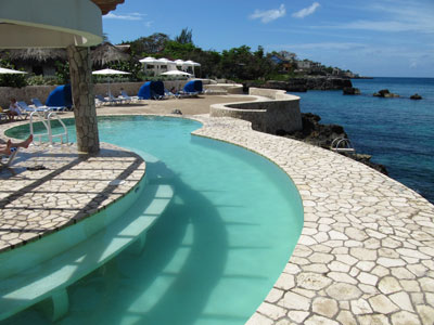 Salt Water Pool and Sparkling Caribbean Sea - The Spa Retreat Boutique Resort & Spa- Negril, Jamaica Resorts and Hotels