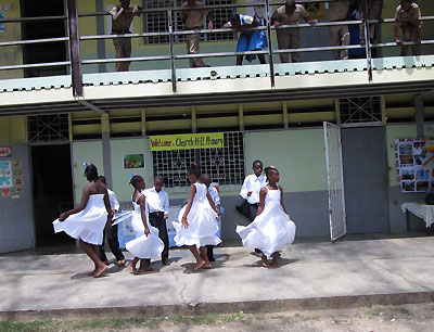 Chruch Hill Primary Performance To The Tourists