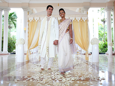 Grand Palladium Jamaica Wedding Byahh Baraat Couple in the Aisle Beautiful Byahh: The Baraat and Wedding Ceremony