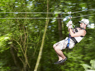 Mystic Mountain Adventure Tours Man in Motion Zipline Adventure