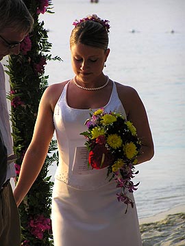 Sunset At The Palms Bride Giving Her Vows Irie Love